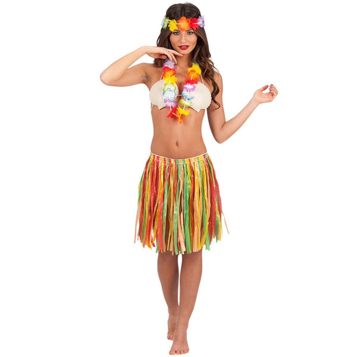 Costume Hawaii Gonna Frontalino Collana Set pz.3 |Carnival Toys