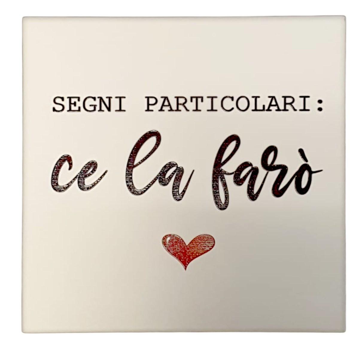 Targa Legno Dedica Segni Particolari cm.19,5 |D330