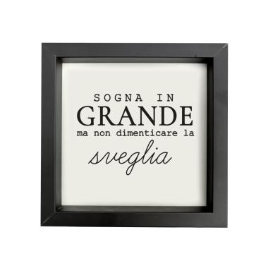 Targa Legno Dedica con Cornice Sogni cm.23