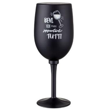 Set Accessori Vino Calice Nero con Scritta cm. |Montemaggi_689