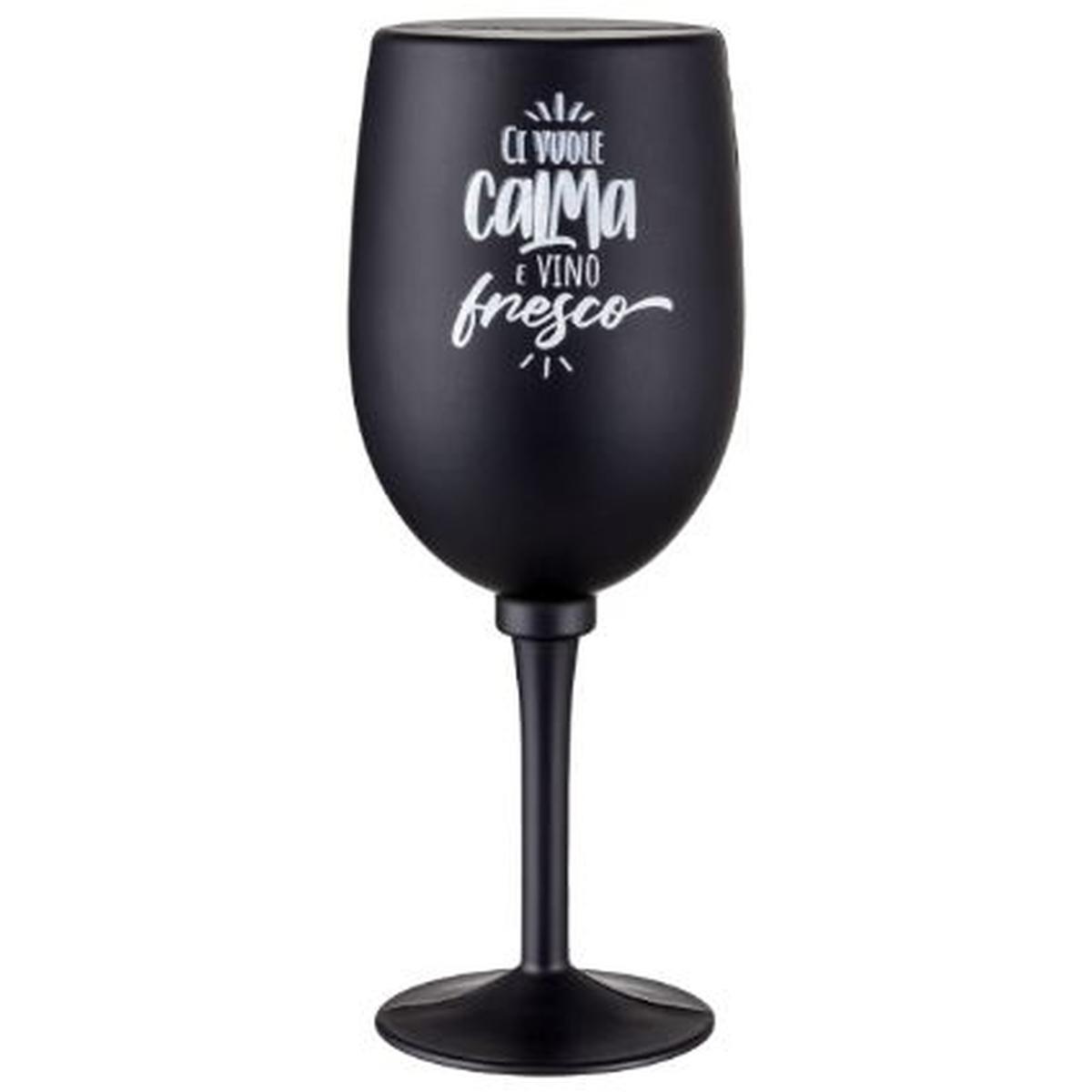 Set Accessori Vino Calice Nero con Scritta cm. |Montemaggi_672