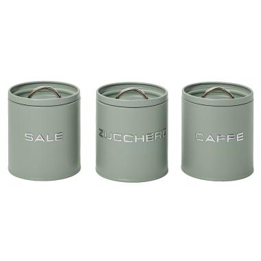 Barattoli Set 3 pz. Metallo Verde |Montemaggi_210