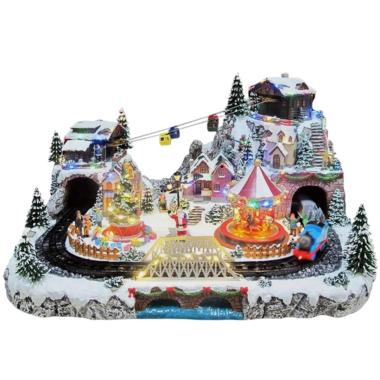 Villaggio Natalizio con Luci Suoni e Movimenti cm.70x57x40 |Mazzeo