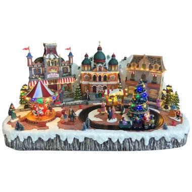 Villaggio Natalizio con Luci Suoni e Movimenti cm.70x50x35 |Mazzeo