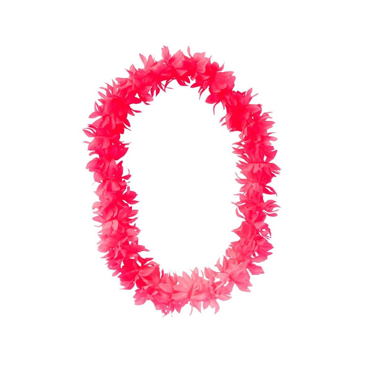 Collana Hawaii con Fiori Rosa Fluo |Carnival Toys