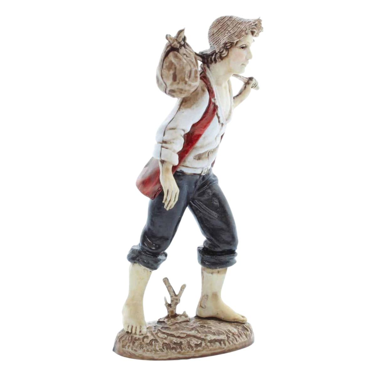 Statua cm.12 Viandante con Bastone e Fagotto |Moranduzzo