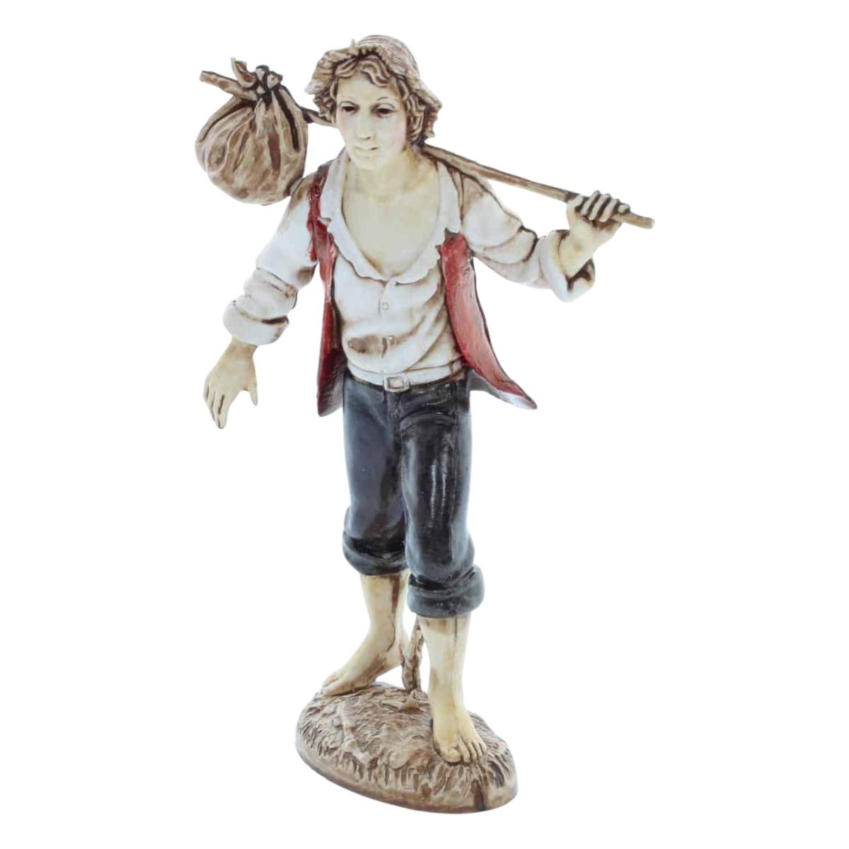 Statua cm.12 Viandante con Bastone e Fagotto |Moranduzzo
