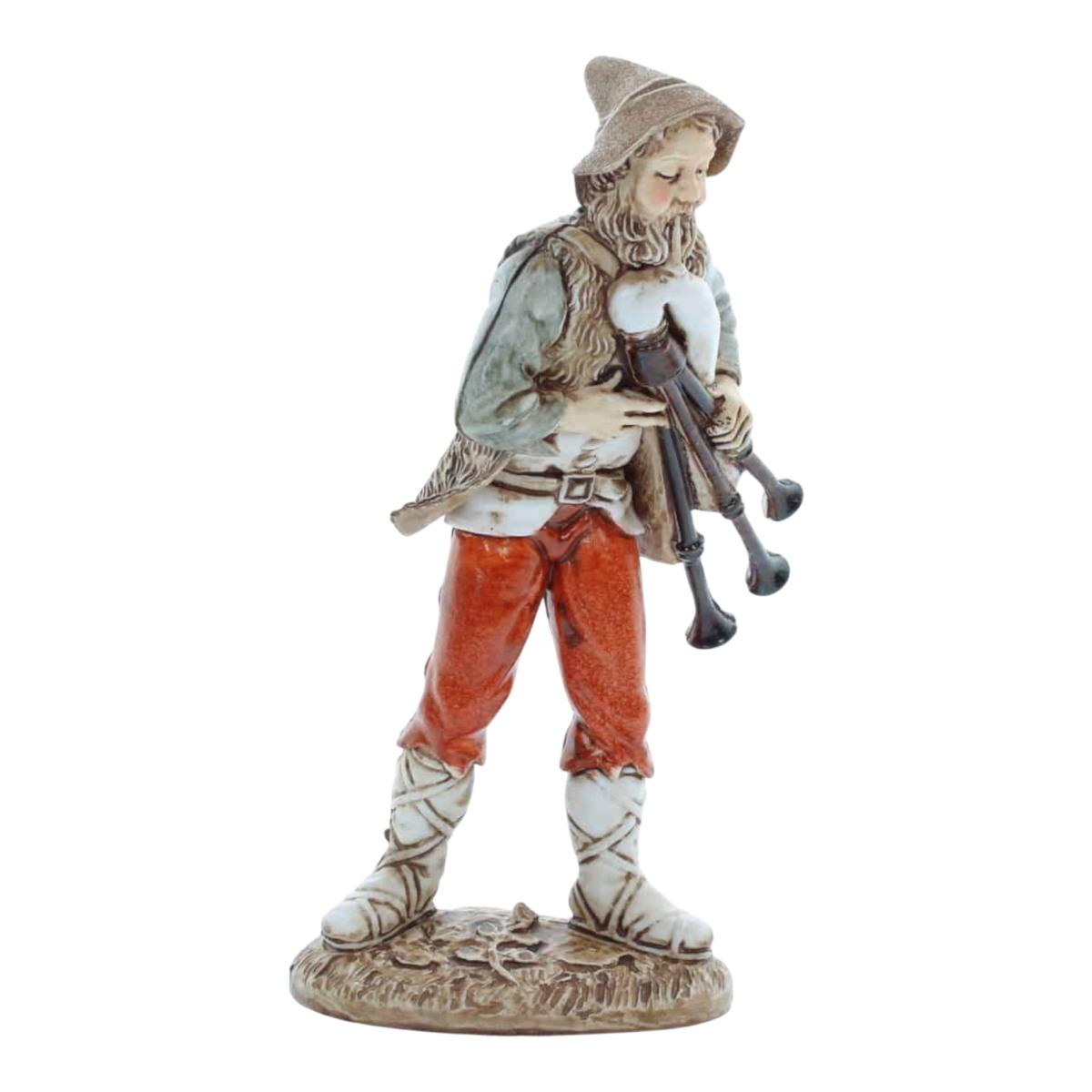 Statua cm.12 Zampognaro che Suona la Zampogna |Moranduzzo