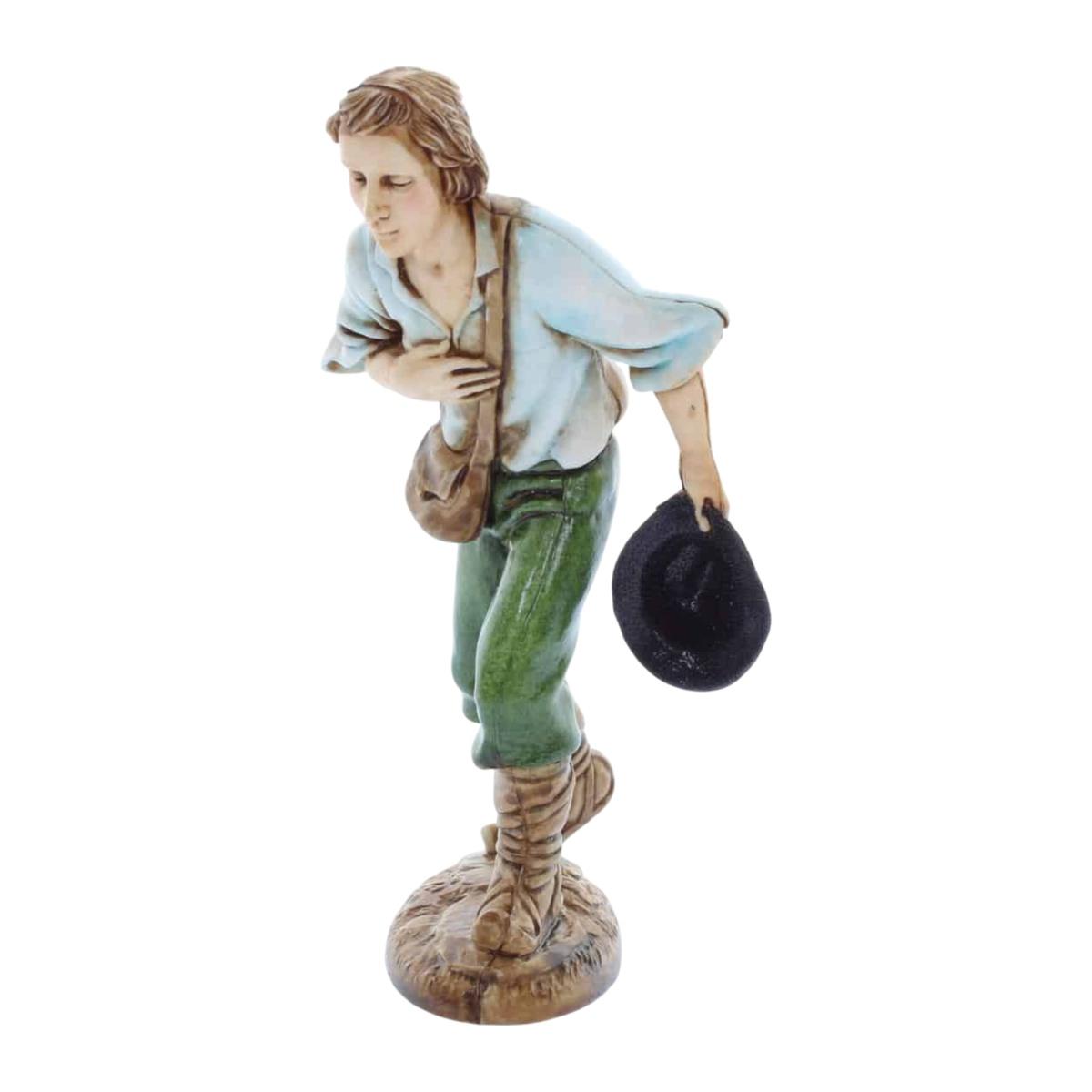 Statua cm.12 Pastore con Cappello in Mano |Moranduzzo