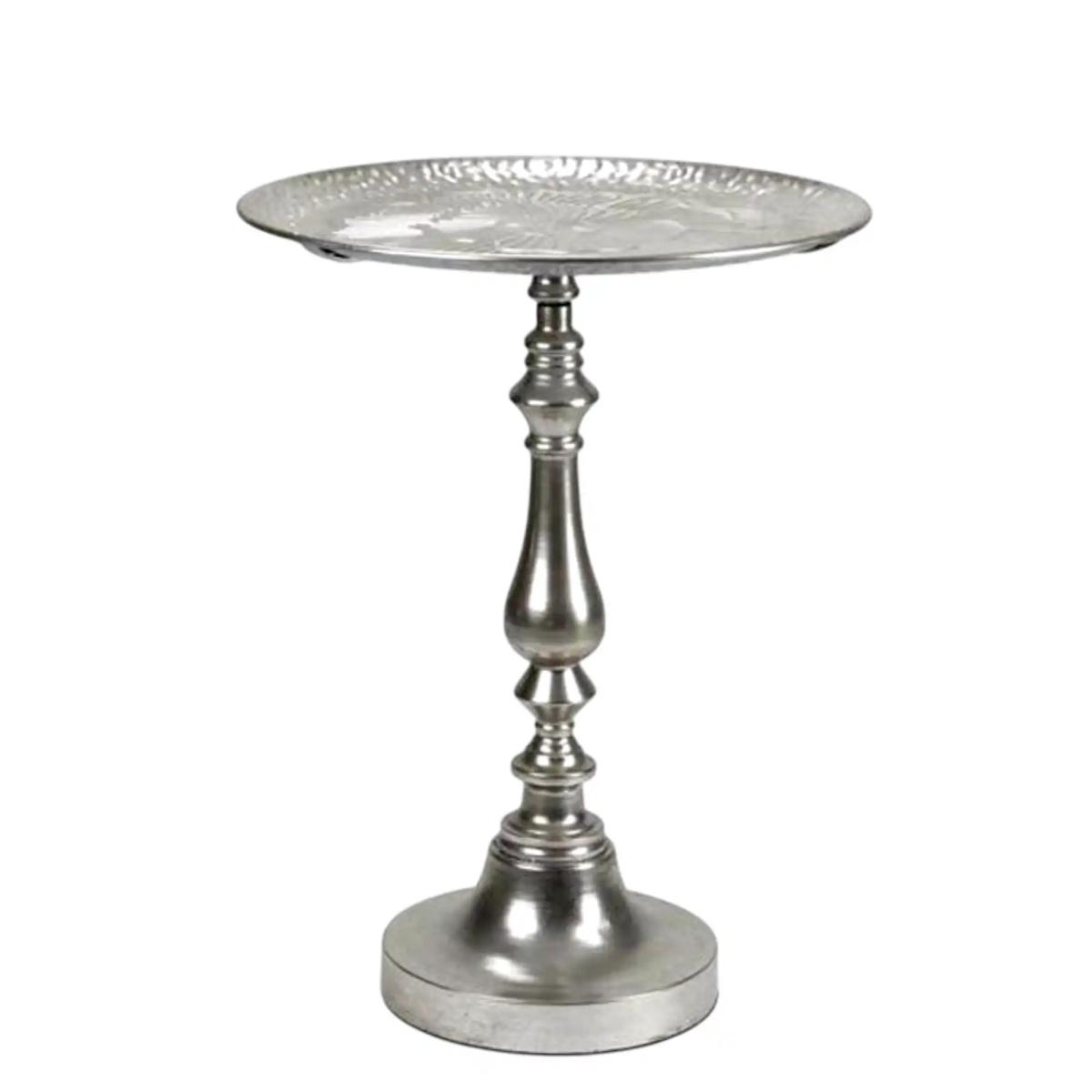 Tavolino Layla Metallo Argento Fade cm.Ø42x66 |Fade_