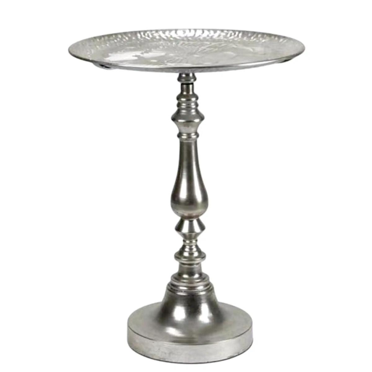 Tavolino Layla Metallo Argento Fade cm.Ø55x73 |Fade_