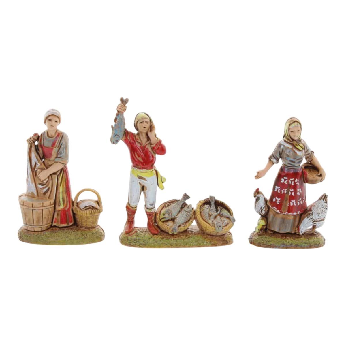 Statua cm.6 Pastori Sogetti Assortiti Set pz.9 |Moranduzzo