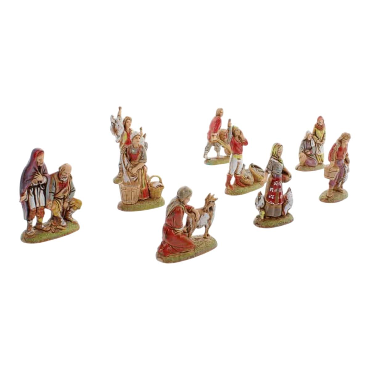 Statua cm.6 Pastori Sogetti Assortiti Set pz.9 |Moranduzzo