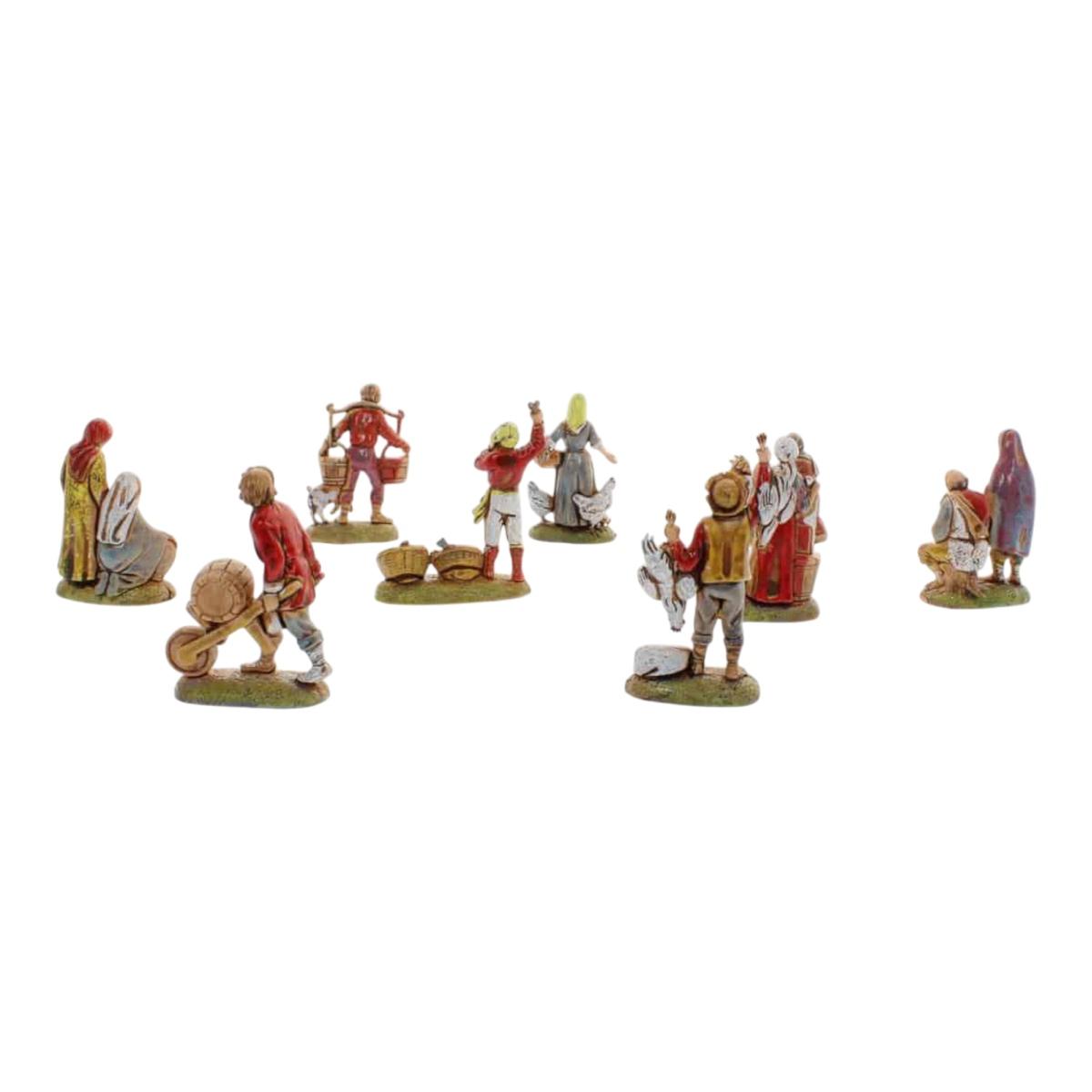 Statua cm.6 Pastori Sogetti Assortiti Set pz.9 |Moranduzzo