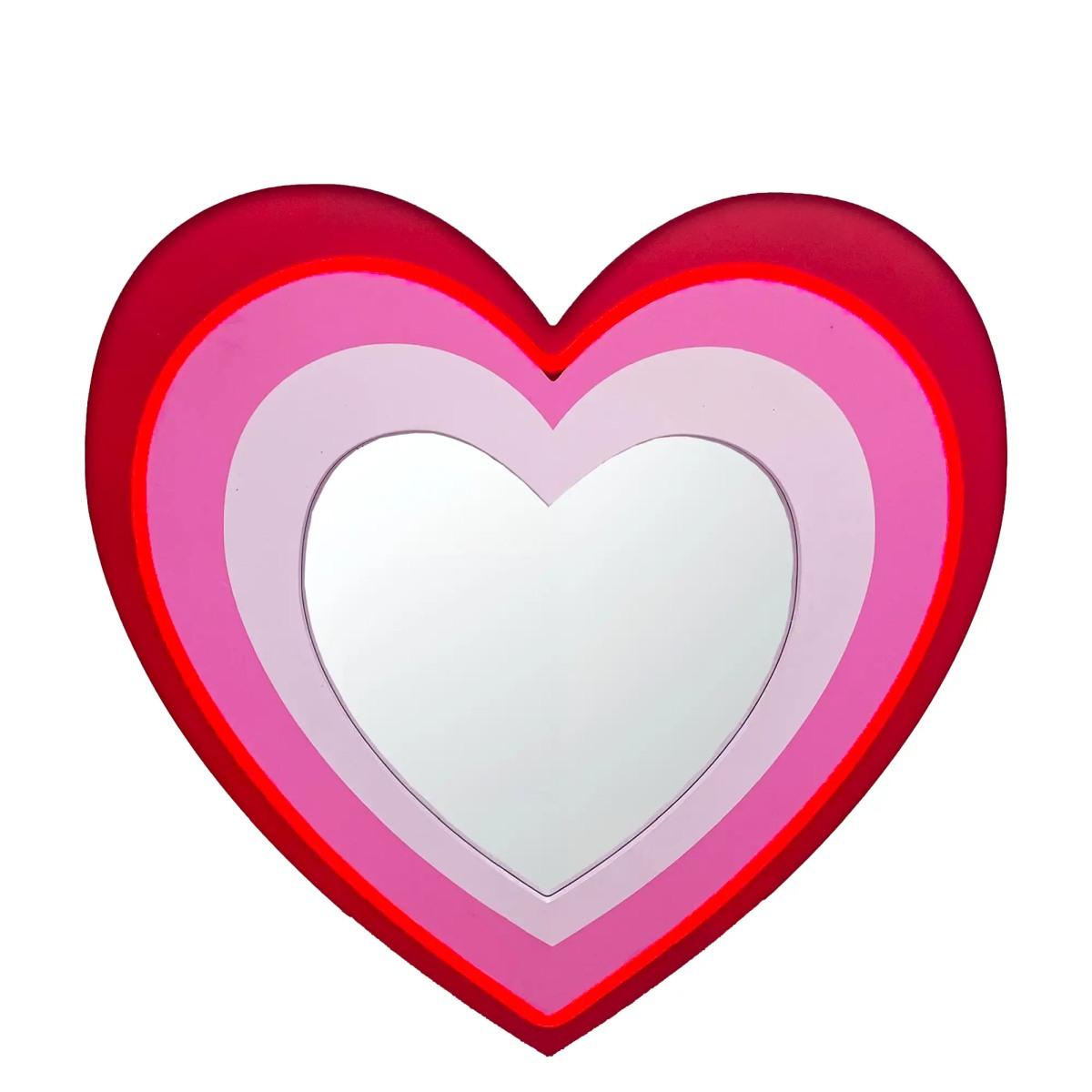 Specchio LED Cuore Rossa Rosa cm.26x45 |Lamart