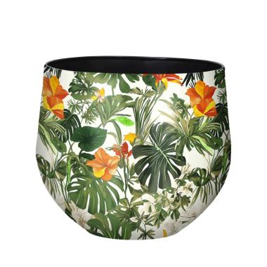 Portavaso Metallo Floreale Smaltato cm.Ã˜26xH24 |Lamart