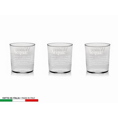 Bicchieri Vetro Set pz.3 Acqua Dictionary ml.360 |_698