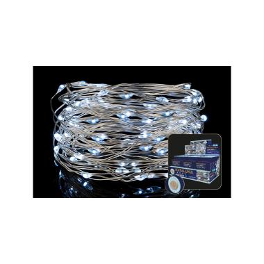 Luci Natale Esterno Batteria LED 80 Micro Bianco Freddo |Nataluna_661