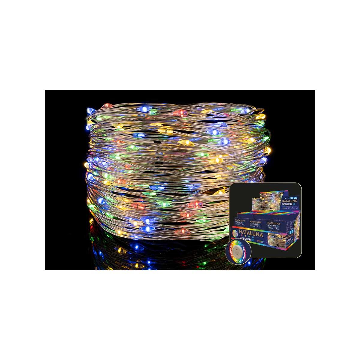 Luci Natale Esterno Batteria LED 100 Micro Multicolor |Nataluna_753