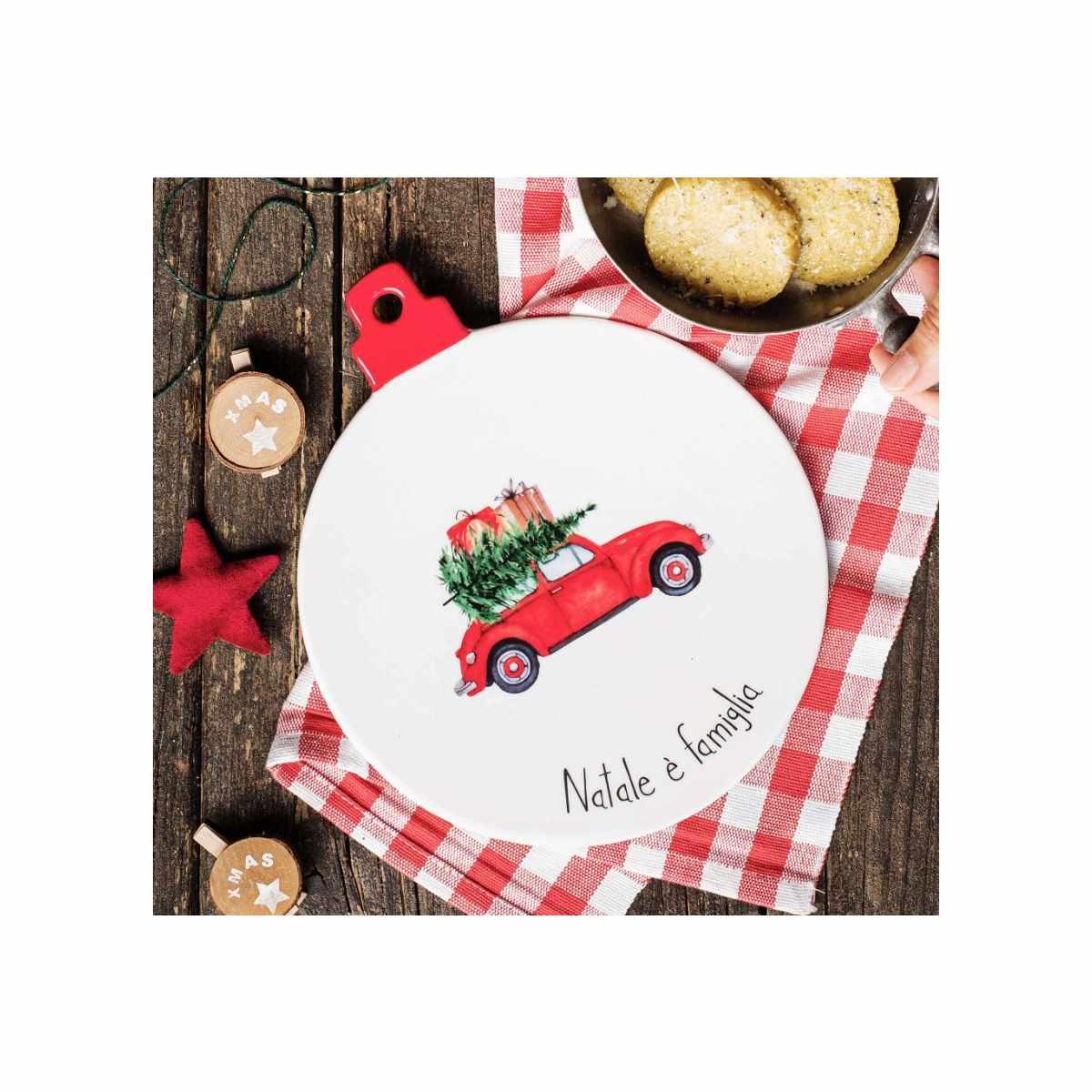 Sottopentola Tondo Ceramica Natale è Famiglia cm.20x23,5 |Simple_889