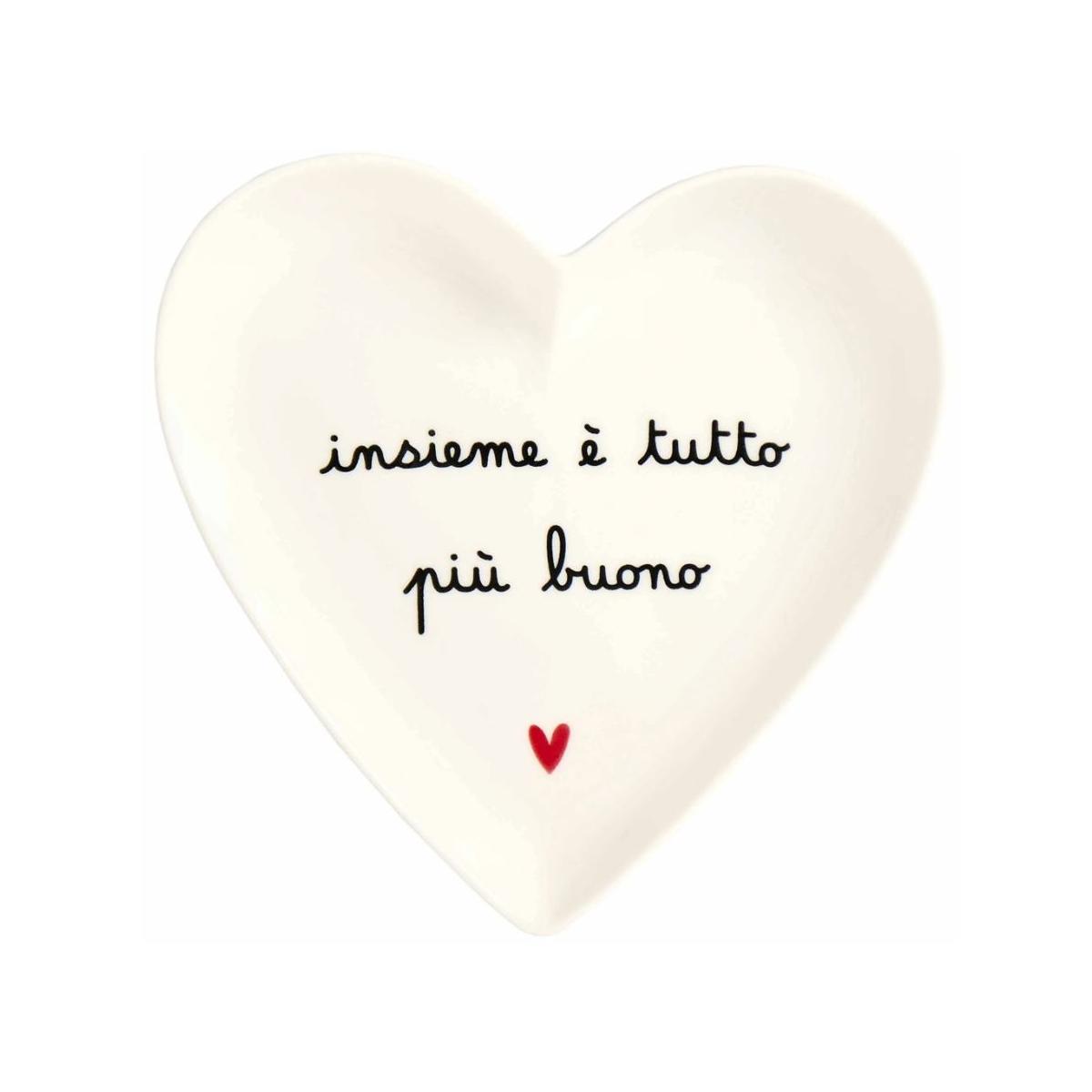 Piatto Tavola Ceramica Cuore cm.18 Simply Day Insieme Set pz.2 |_186