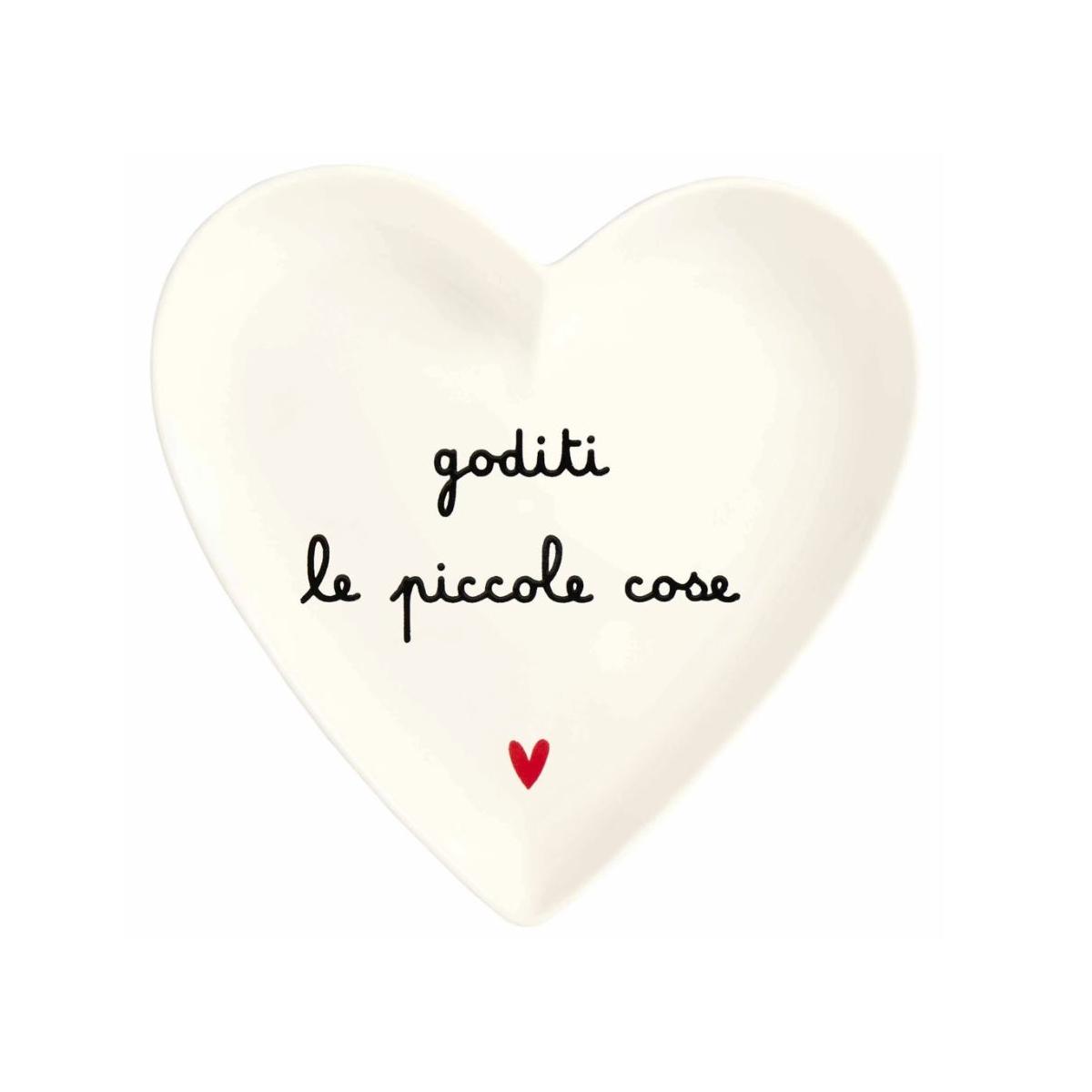 Piatto Tavola Ceramica Cuore cm.18 Simply Day Piccole Cose Set pz.2 |_209