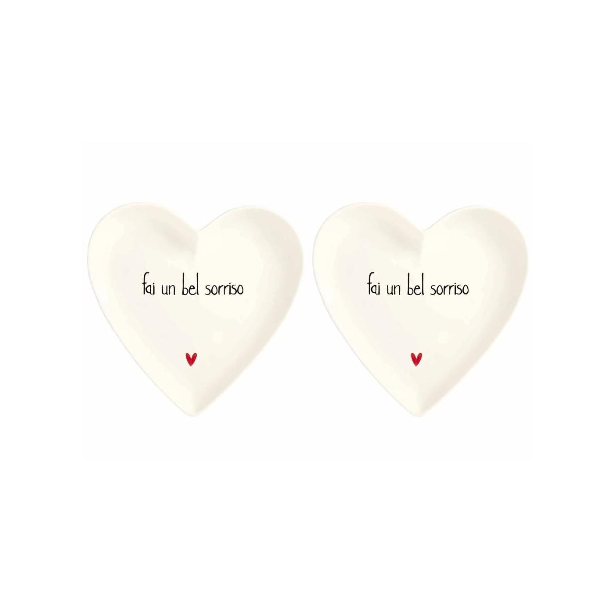 Piatto Tavola Ceramica Cuore cm.18 Simply Day Ogni Giorno è Speciale Set pz.2 |_223