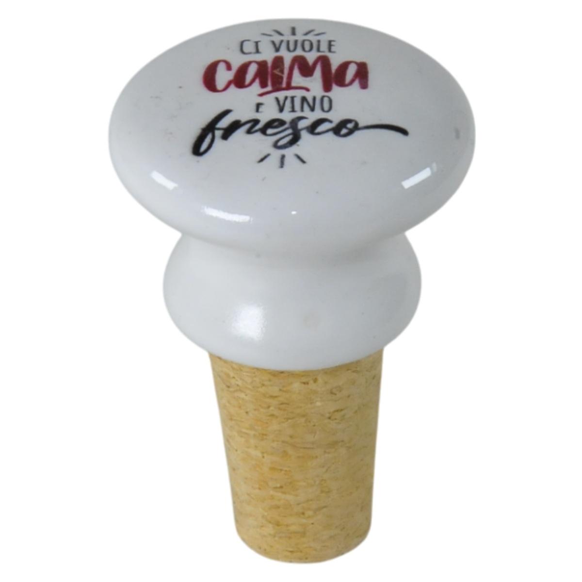 Tappo Ceramica Sughero con Scritta 6 Modelli