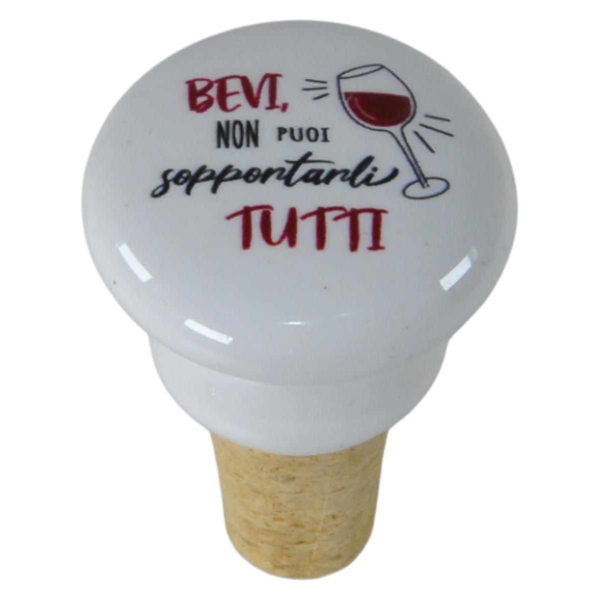 Tappo Ceramica Sughero con Scritta 6 Modelli