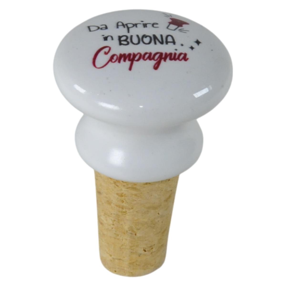 Tappo Ceramica Sughero con Scritta 6 Modelli
