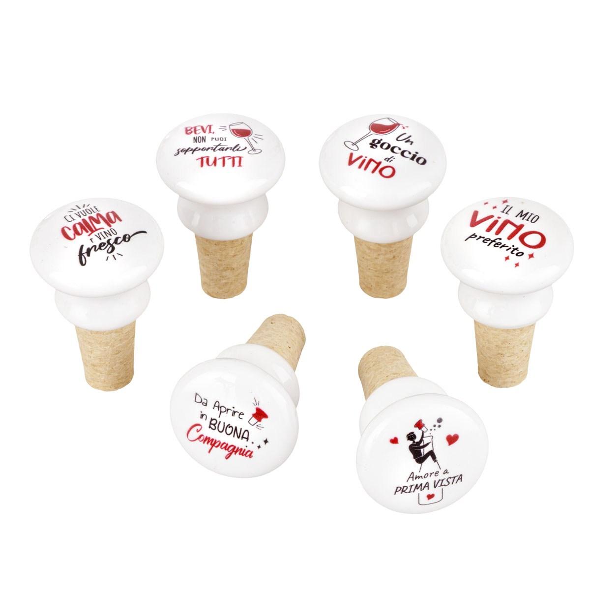 Tappo Ceramica Sughero con Scritta Ci Vuole Calma |_184D