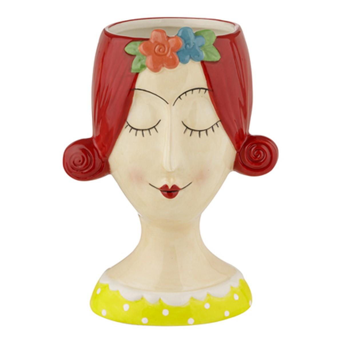 Vaso Ceramica Girl Sister con Capelli Rossi cm.10x15 |Montemaggi_622