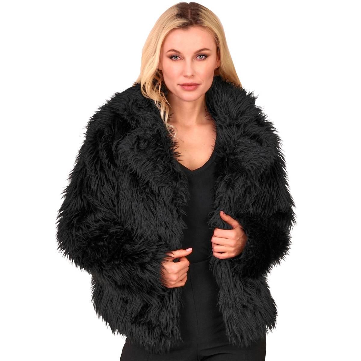 Giacca Disco Pelosa Nera |Donna_TN_09923