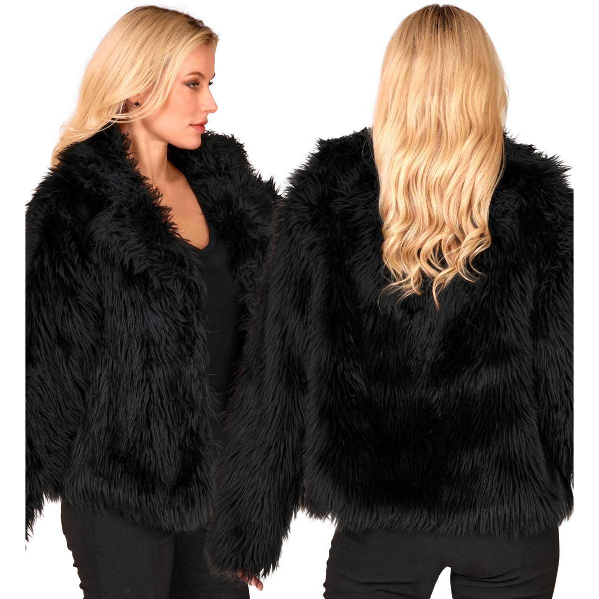 Giacca Disco Pelosa Nera |Donna_TN_09923