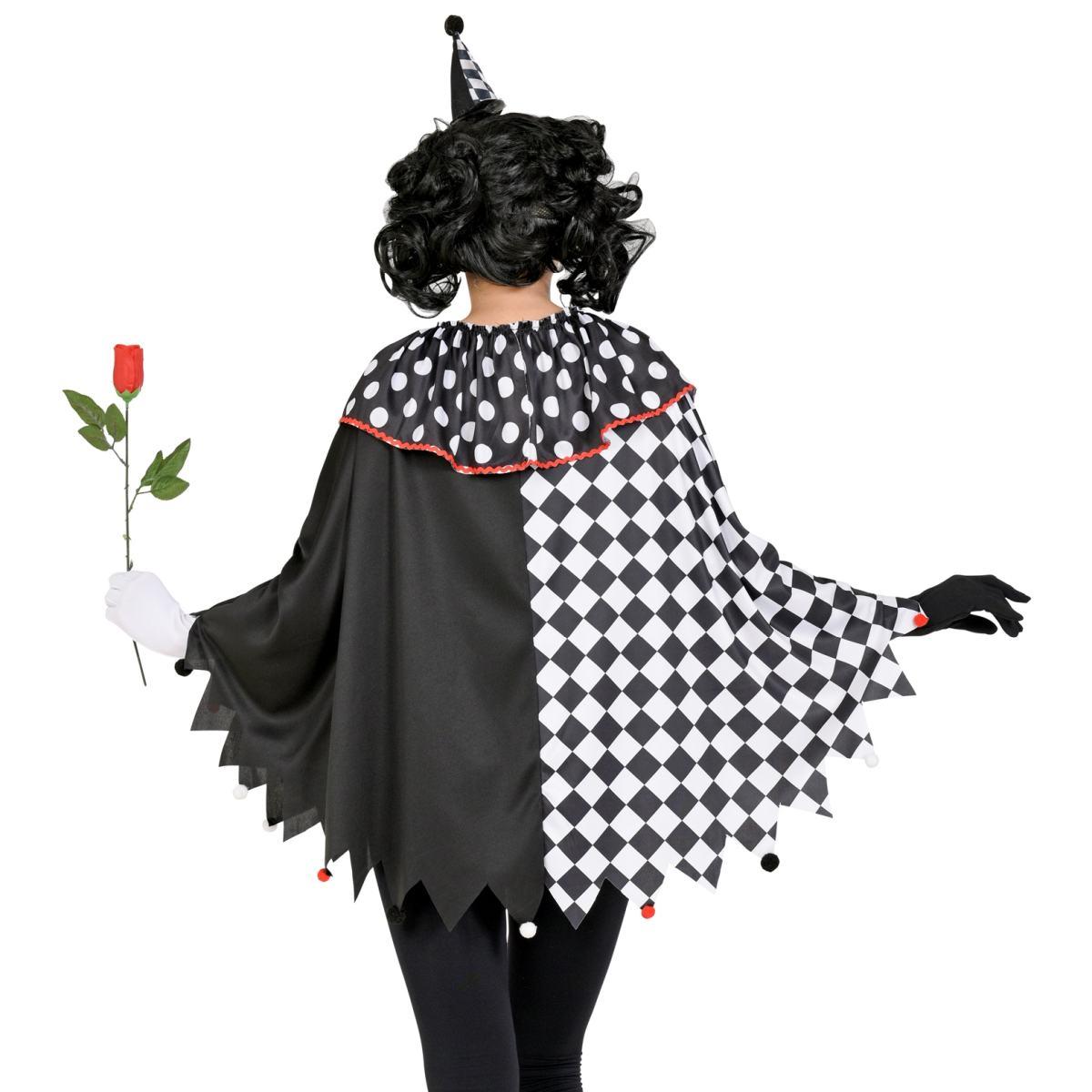 Poncho Arlecchino Bianco e Nero |Unisex_D1_02120
