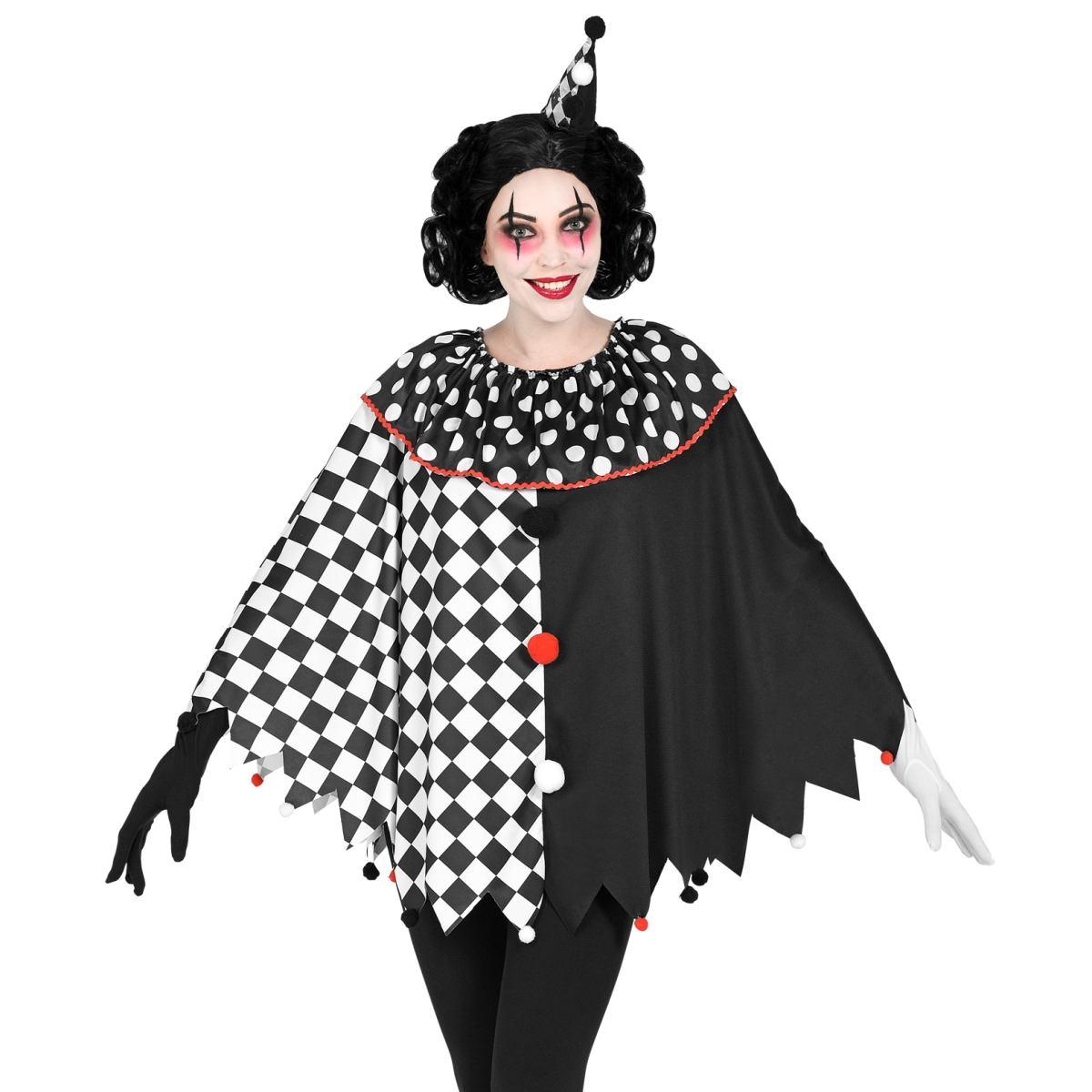 Poncho Arlecchino Bianco e Nero |Unisex_D1_02120
