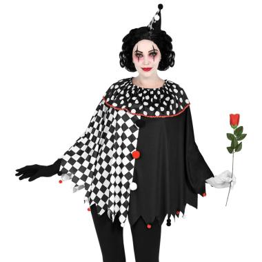 Poncho Arlecchino Bianco e Nero |Unisex_D1_02120