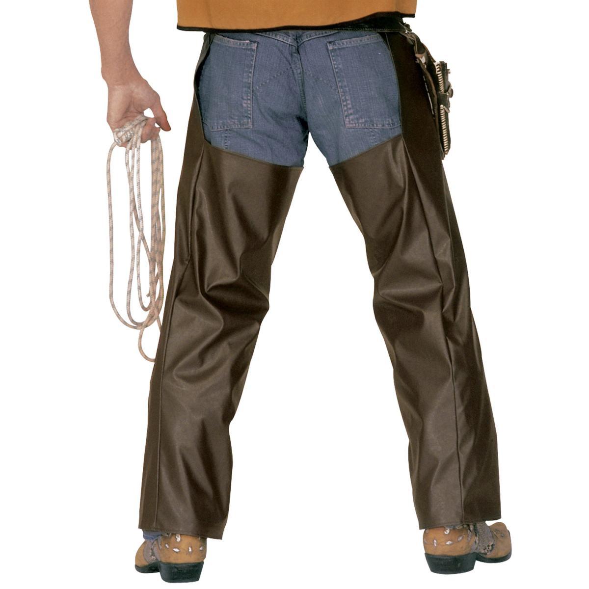 Pantaloni Chaps Cowboy Similpelle Marroni |Uomo_D1_02131