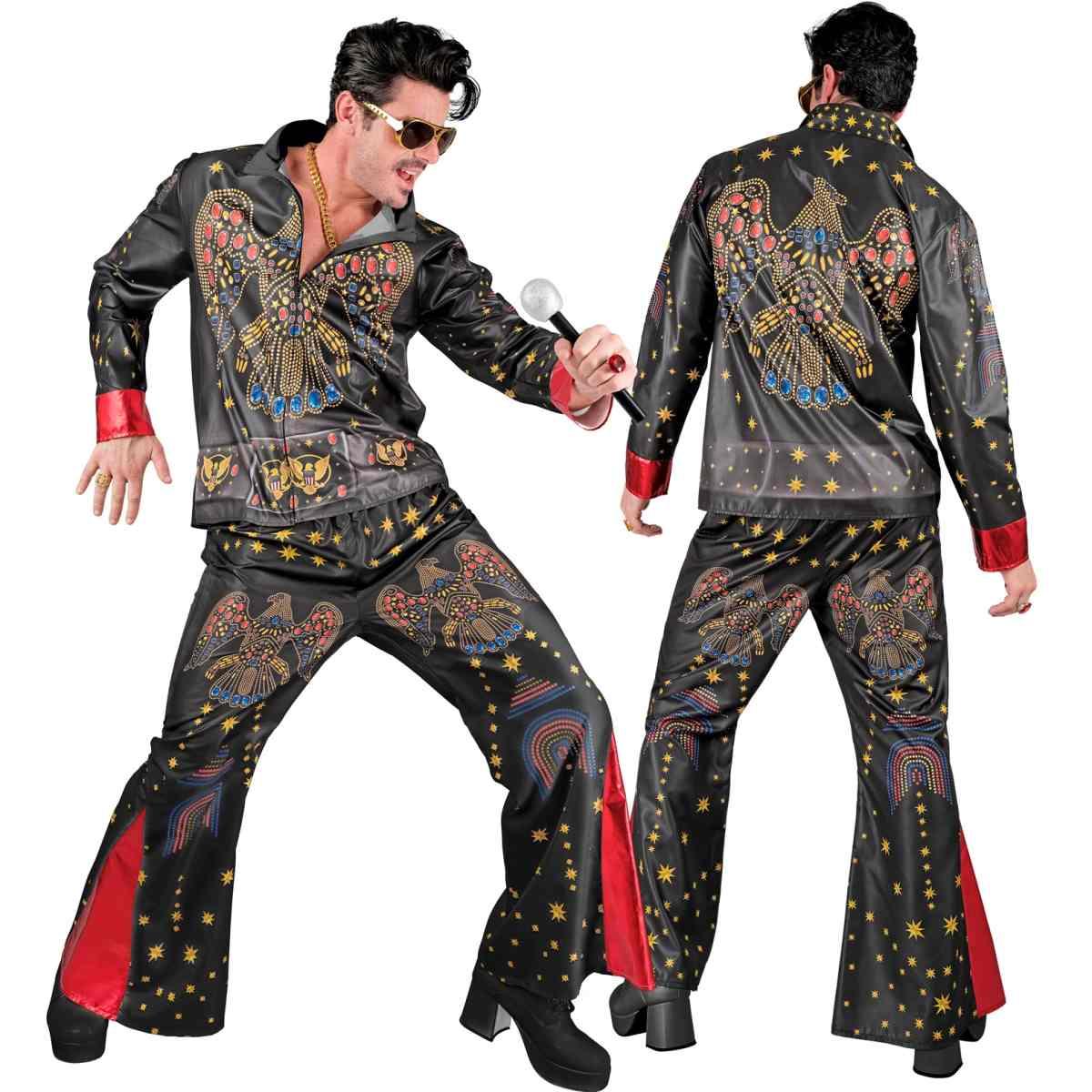 Costume Elvis Rock Star Nero Fast |Uomo_D1_02218