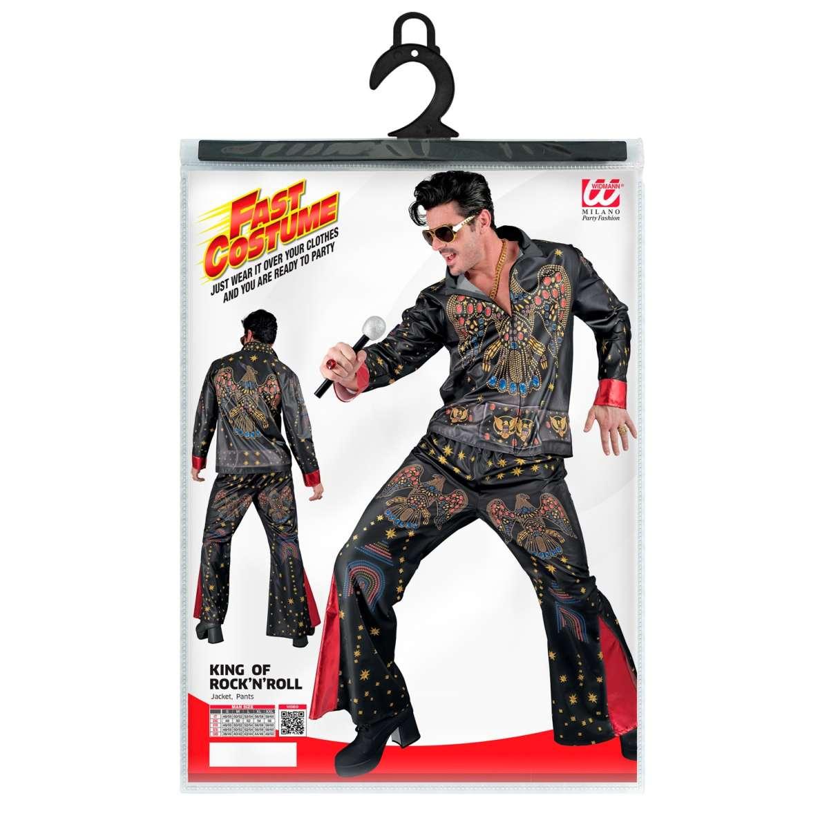 Costume Elvis Rock Star Nero Fast |Uomo_D1_02218