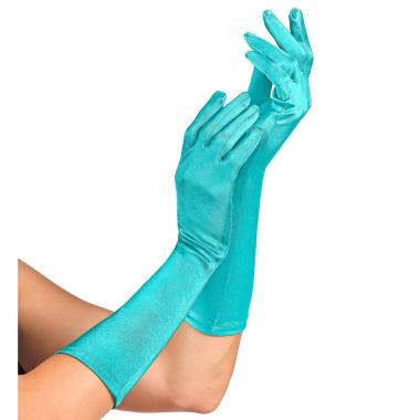 Guanti Lunghi Azzurro Satinati cm.40 |_150