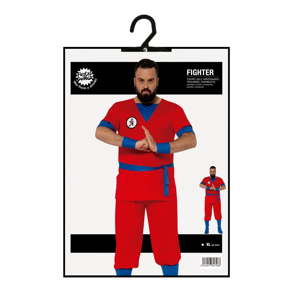 Costume Lottatore Karate Ninja Rosso |Uomo B4_01165