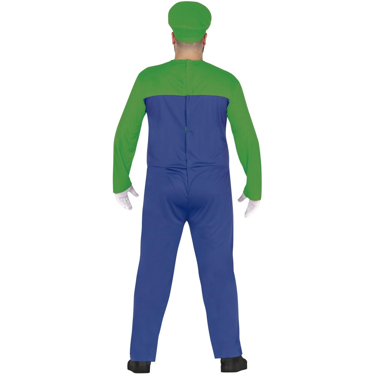 Costume Tuta Idraulico Blu Verde Luigi Salopette |Uomo_C4_01867