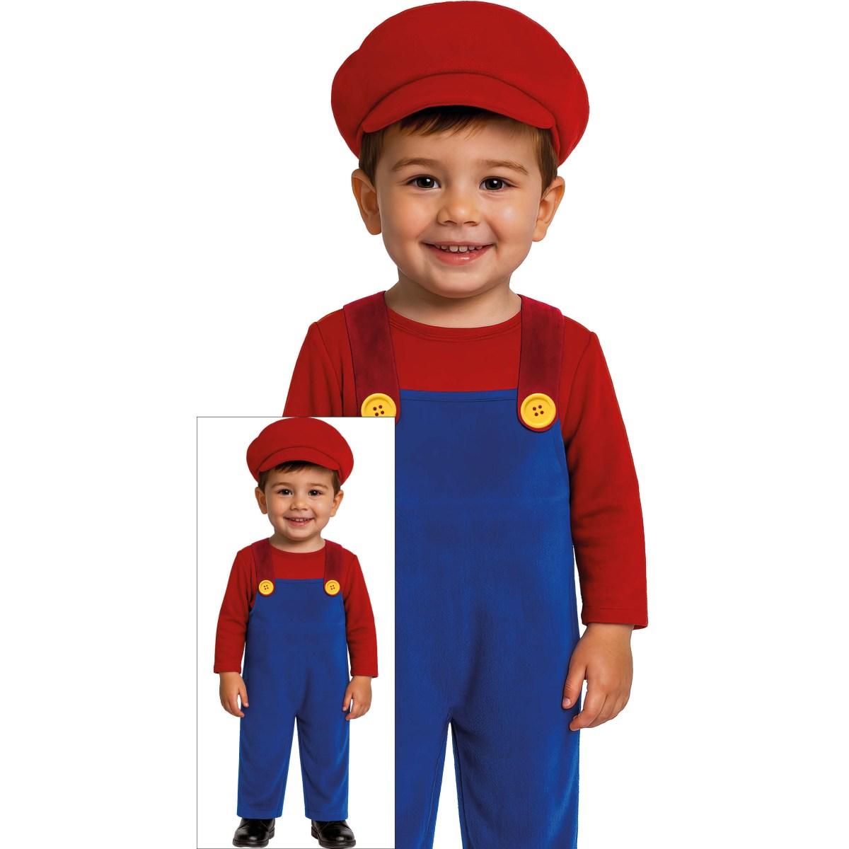 Costume Tuta Idraulico Blu Super Mario |Bambino_H4_08325<br />