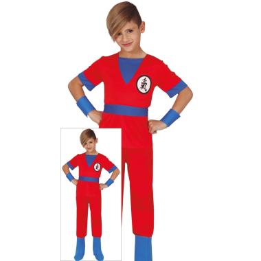 Costume Lottatore Karate Ninja Rosso |Bambino C1_01186
