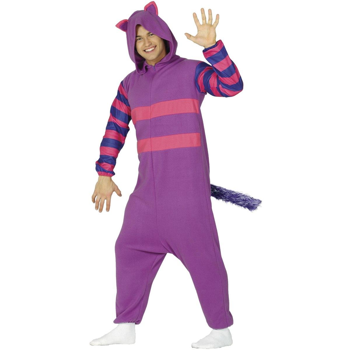 Costume Gatto Stregatto Viola Righe |Uomo L1_10129