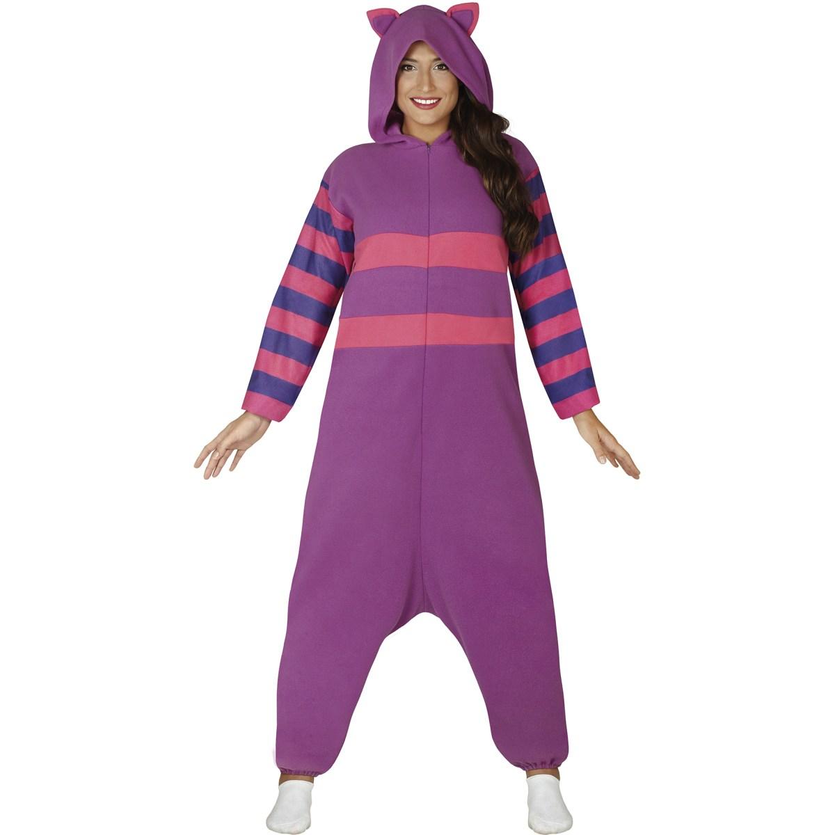 Costume Gatto Stregatto Viola Righe |Uomo L1_10129