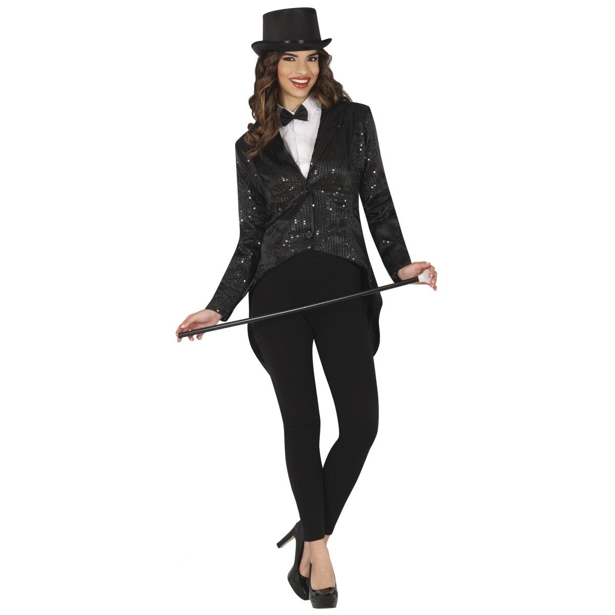 Costume Frac con Paillettes Nero |Donna D1_02091