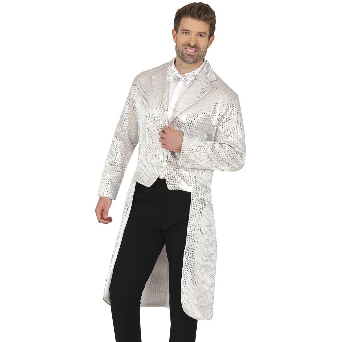 Costume Frac con Paillettes Argento |Uomo_H4_07404