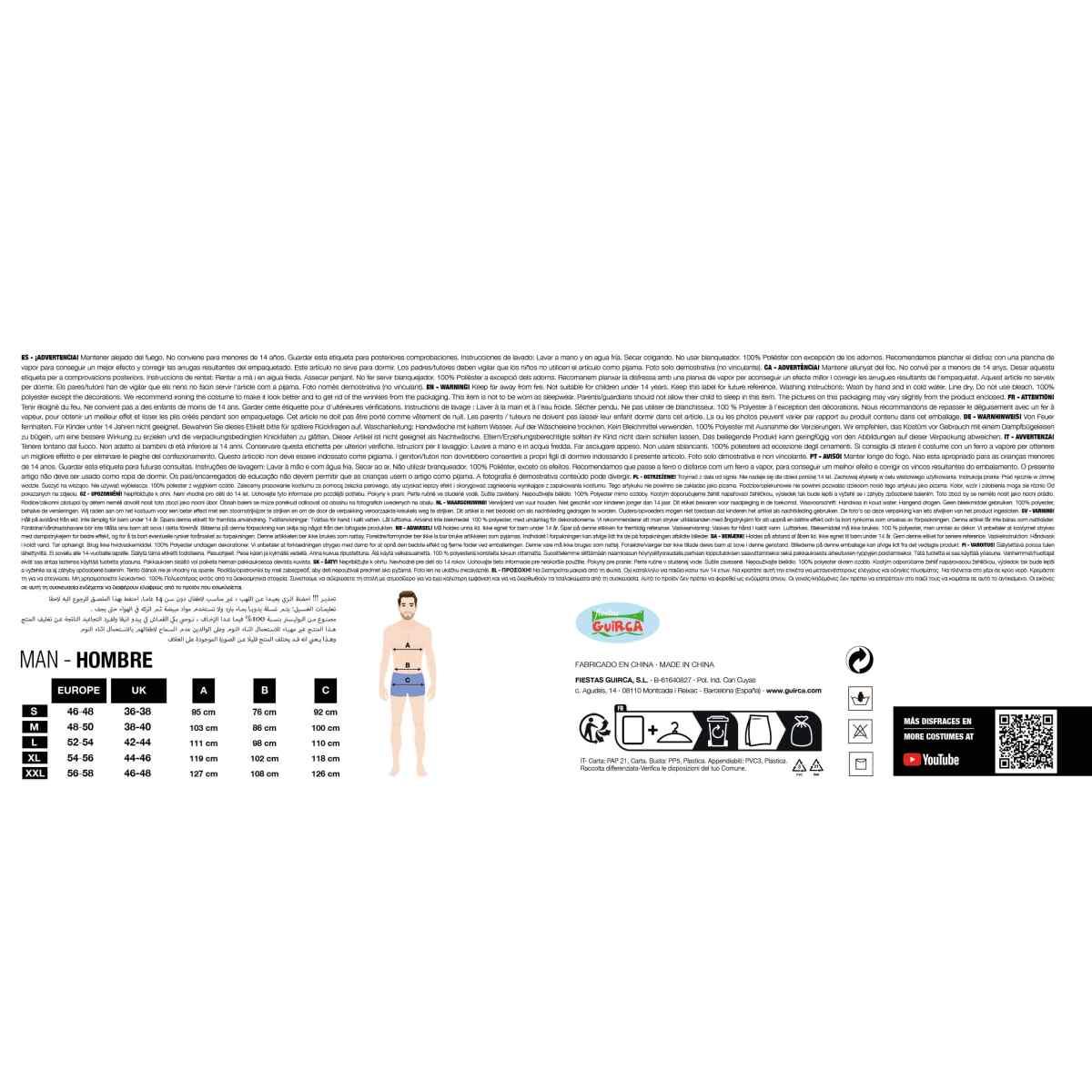 Costume Bersaglio con Freccette |Uomo